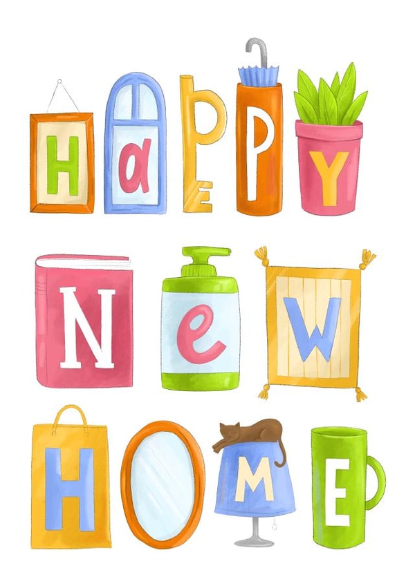 Cute Homely New Home Card - Happy New Home created by Daria Radzhabova
