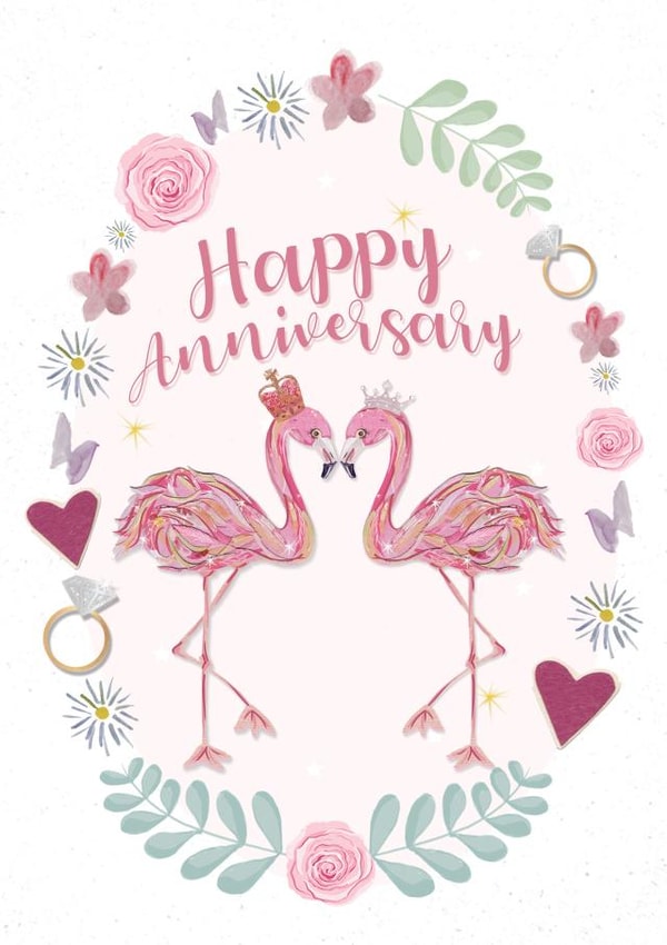 Flamingo Lovers, Anniversary Card created by Samantha Hart