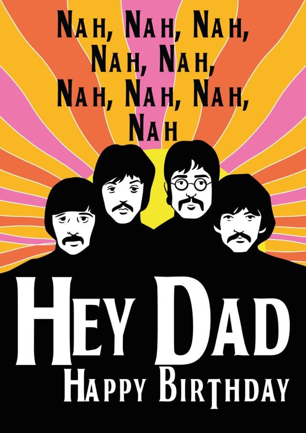 Beatles Happy Birthday card for Dad created by Kitty Strand