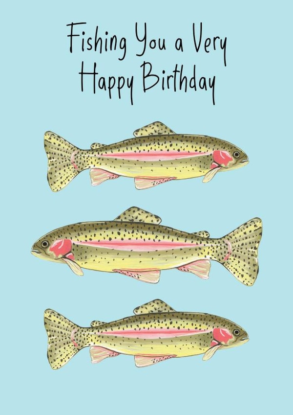 Fishing Rainbow Trout Birthday Card created by Laura Stanley Designs