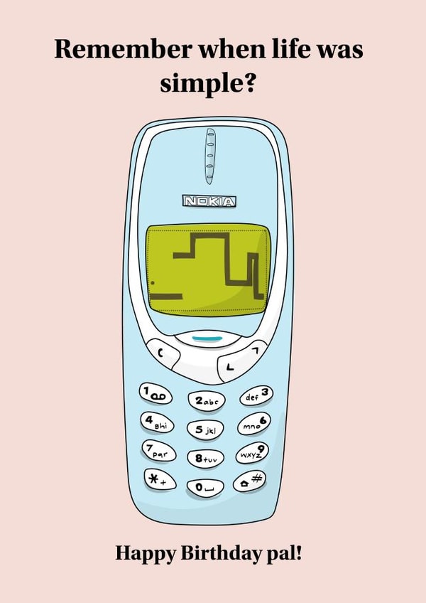 When life was simple, Nokia Mobile Birthday Card created by Eat the Moon