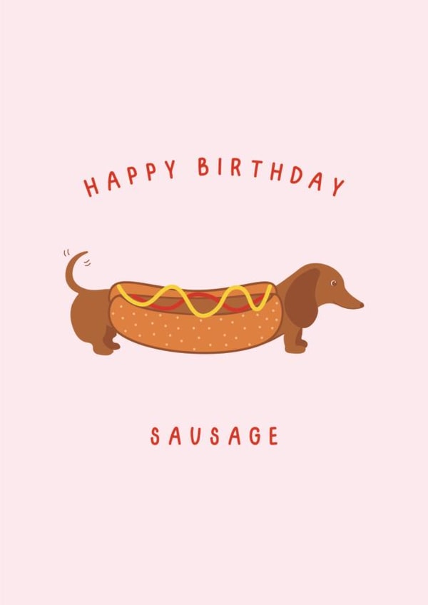 Hot Dog Dachshund Birthday Card created by Holly Studio