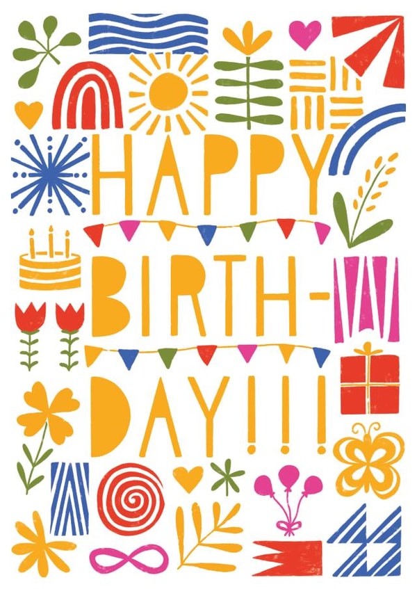 Birthday Abstract Print created by Leanne Friedberg