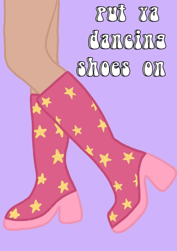 Fun birthday card - dancing shoes - for friend - for her created by Prezprints