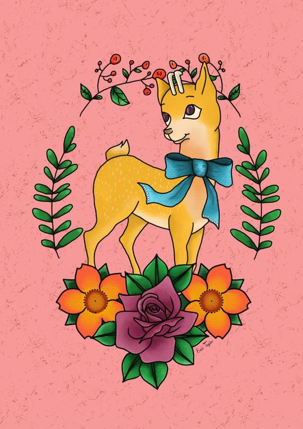 Retro Bambi themed lots of love card created by Ben Taylor