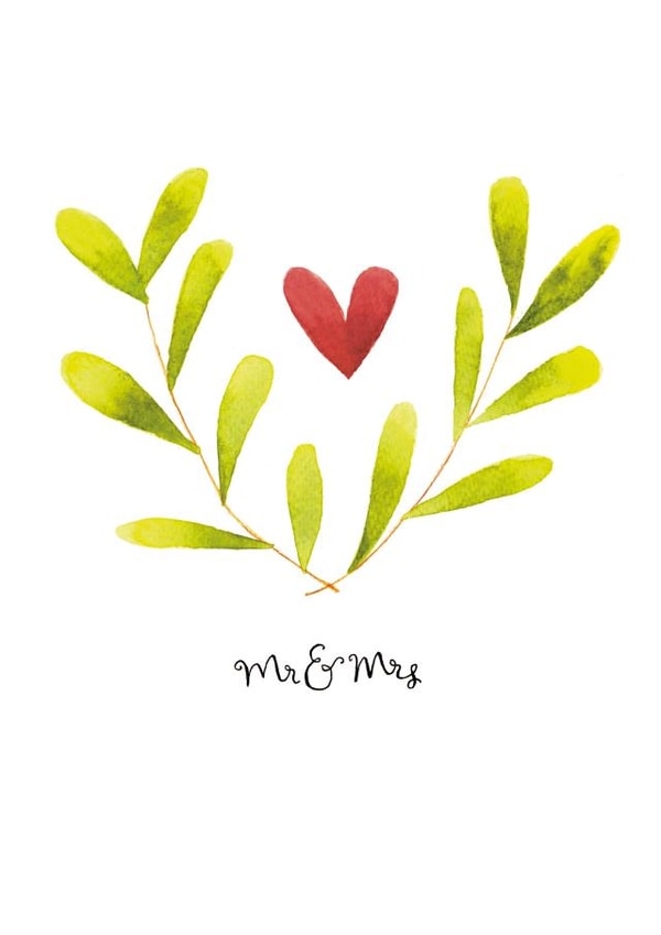 A sweet Mr & Mrs wedding card created by Katie Moody