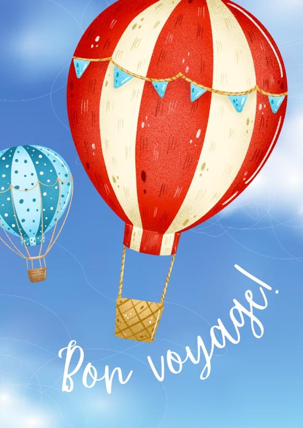 Bon Voyage Hot Air Balloon Leaving Card created by Annie Moon 