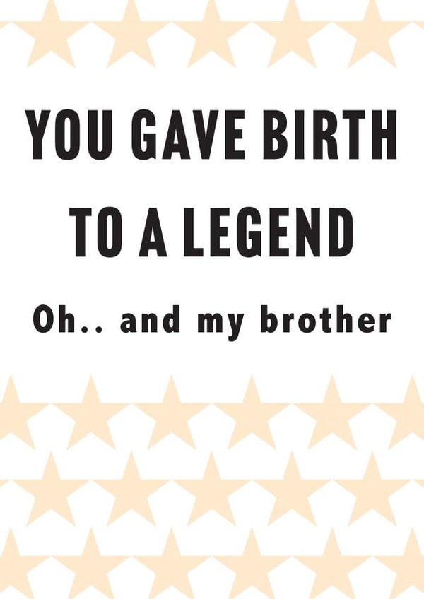 You gave birth to a legend created by Blakespeed Creations
