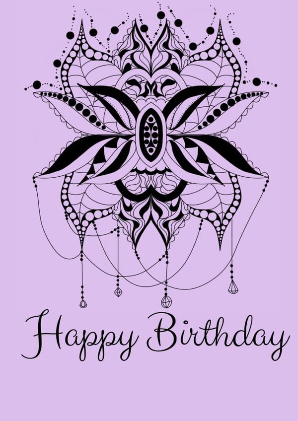 Mandala birthday card created by SimplyJen