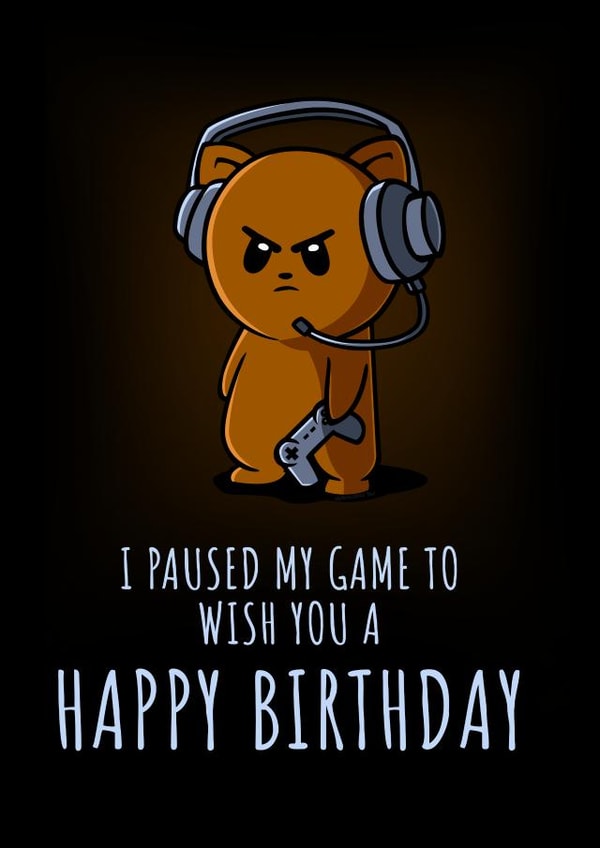 Grumpy Video Game Birthday Cat Card created by NerdShizzle