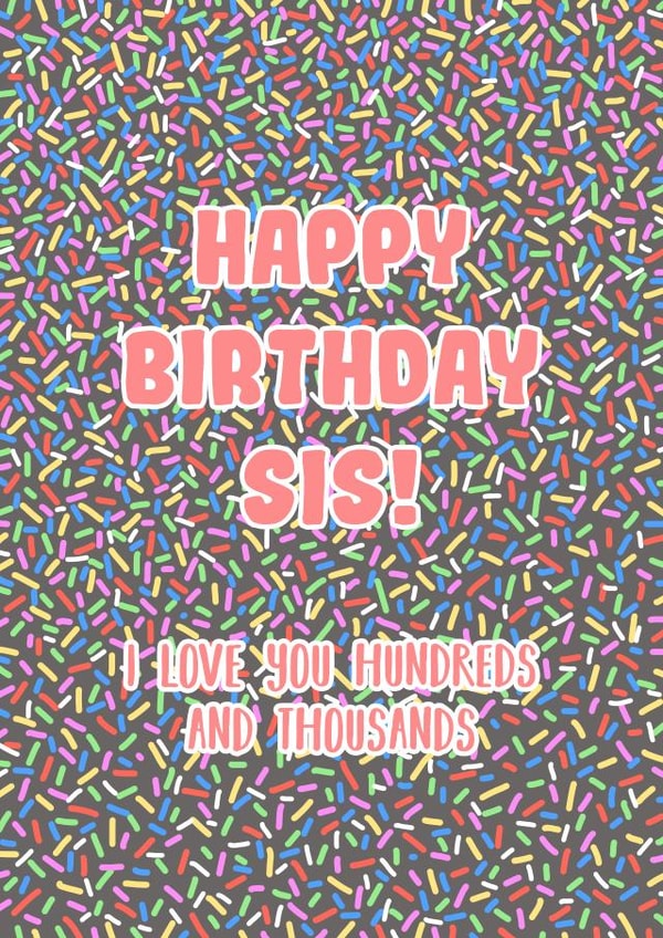 happy birthday sis  created by Back to the drawing board illustration 