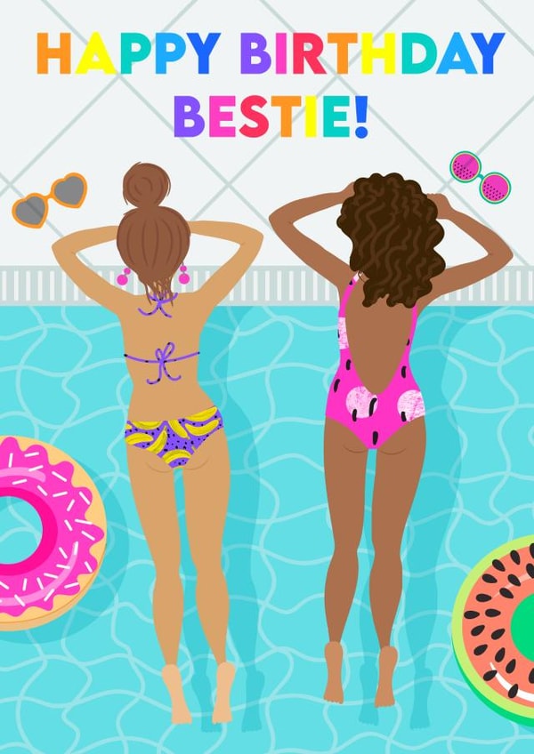 Birthday Bestie Fun Pool Times created by Colour Pop Prints