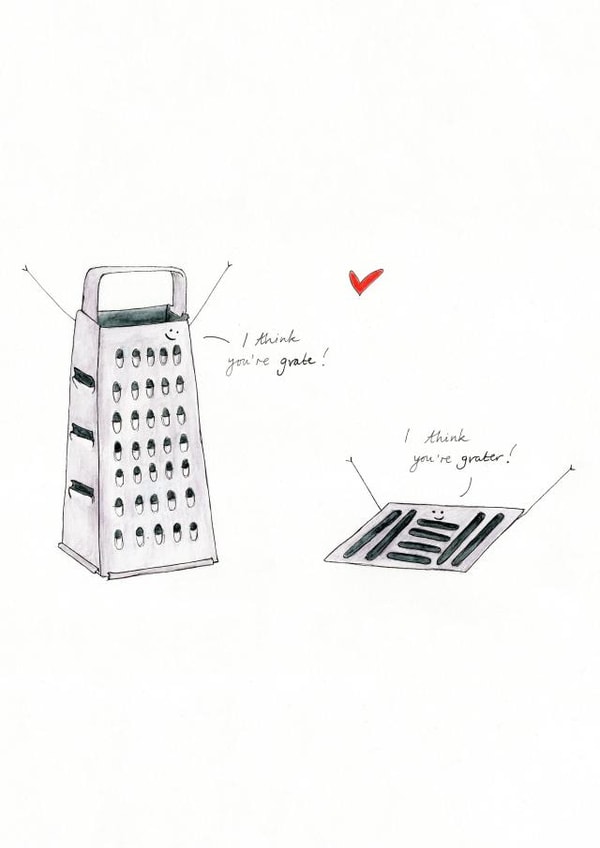 You're Grate, Funny Love Card created by Victoria Llewellyn
