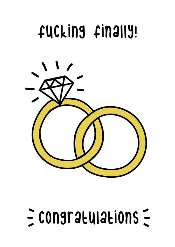 Finally Engaged - Engagement Card - Ring themed cheeky card created by @Laura Lonsdale Designs