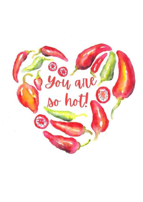 Chilli Pepper Hot Love Card created by Kate Garrett