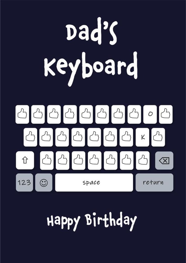 Dad's Keyboard Happy Birthday Card created by Daisy Jo Design