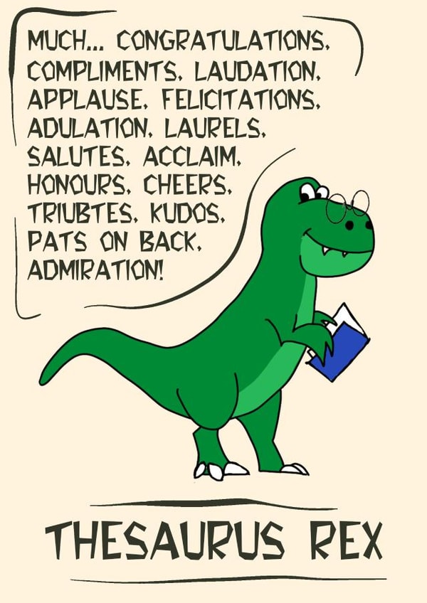 Dinosaur Thesaurus Congratulations Card created by Pottsy Prints