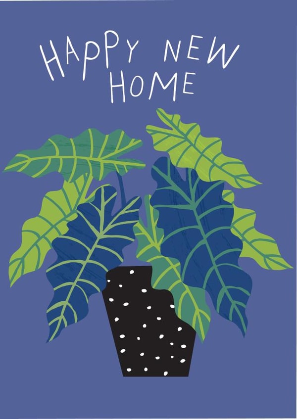 Happy new home plant card 1001 created by Pablo and Pickle Studio