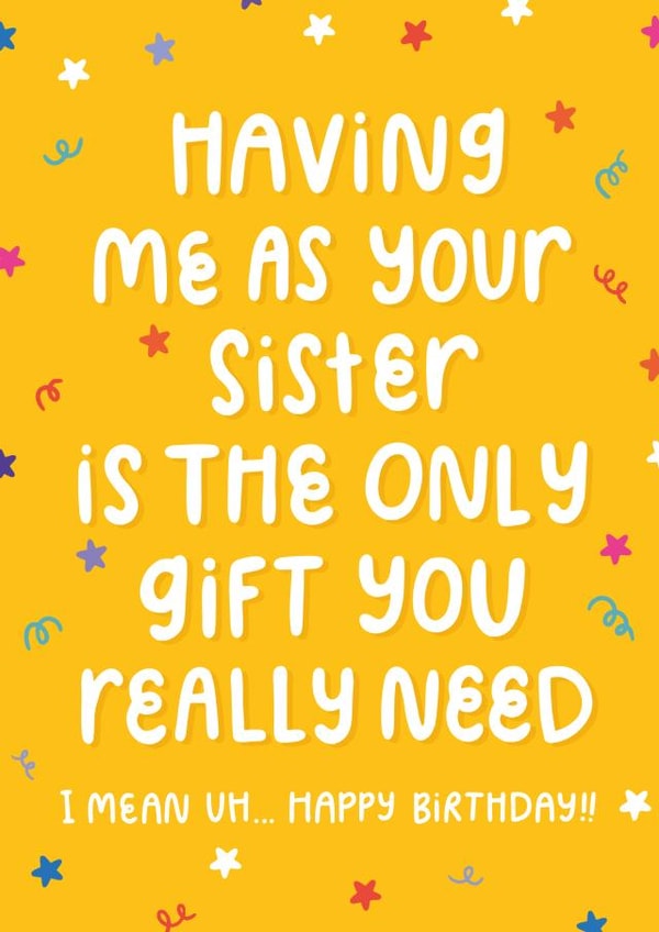 having me as your sister - card  created by katie illustrated
