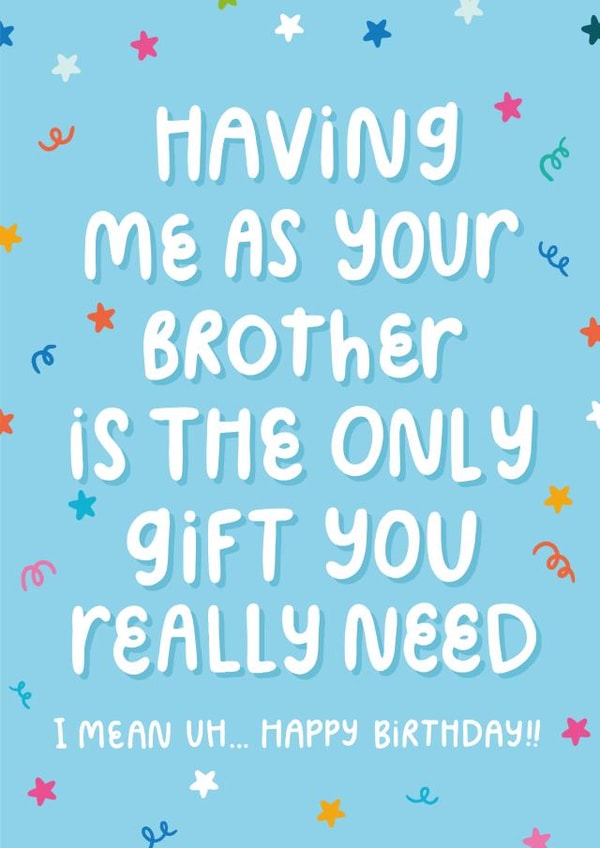 having me as your brother - card created by katie illustrated