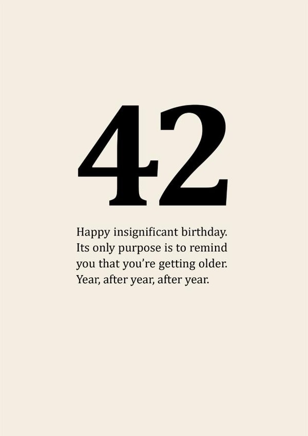 Insignificant 42nd Birthday Card created by Sassy Sarah