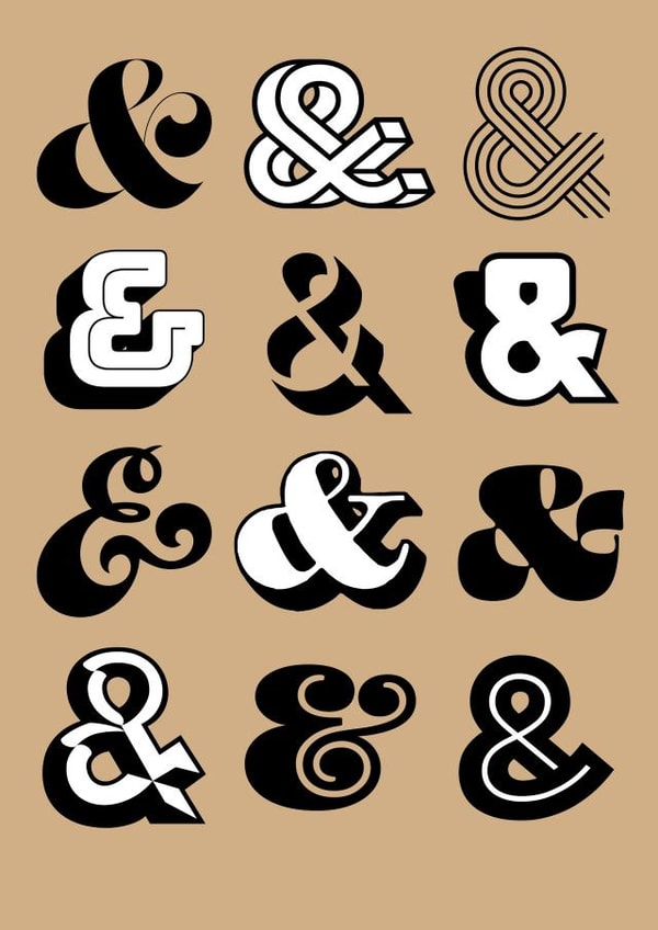 A company of ampersands created by Sarah Hyndman