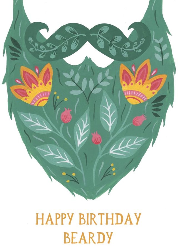 Happy Birthday Beardy Hipster Birthday Card created by Callisto Design Co.
