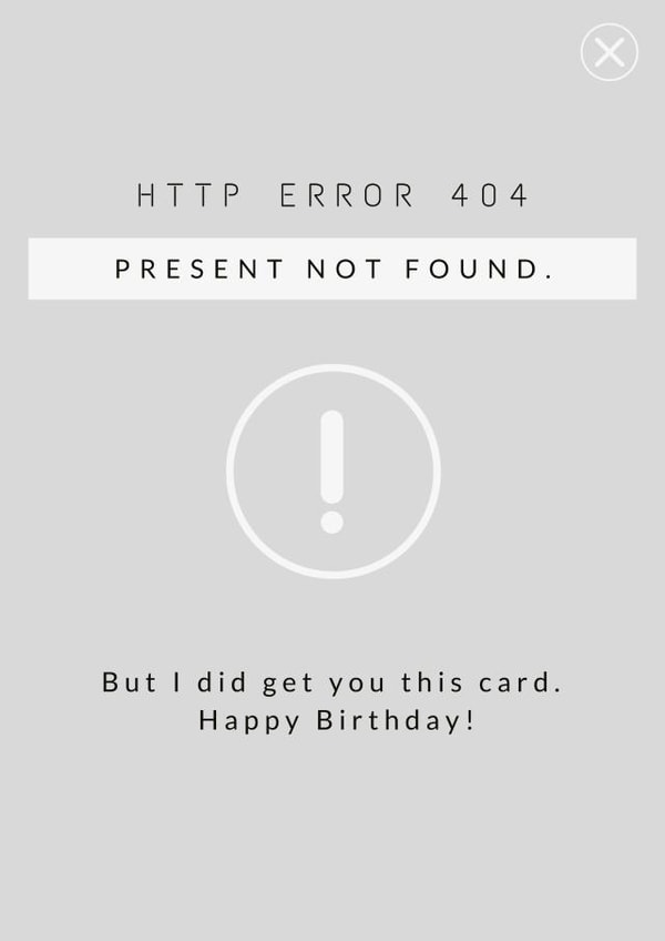 HTTP ERROR 404 TECH Funny Card Present Not Found created by Jam On Toast