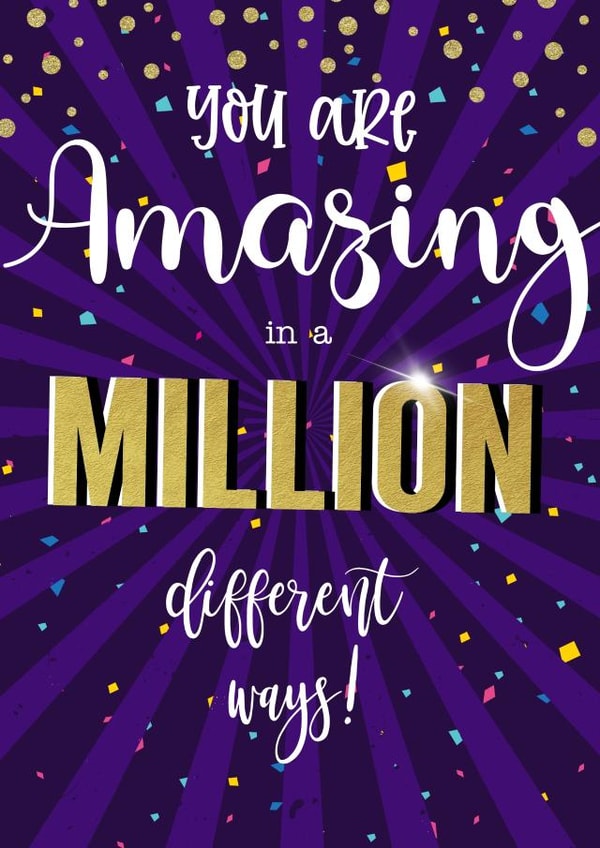 amazing person birthday card created by The Arty Apples Limited