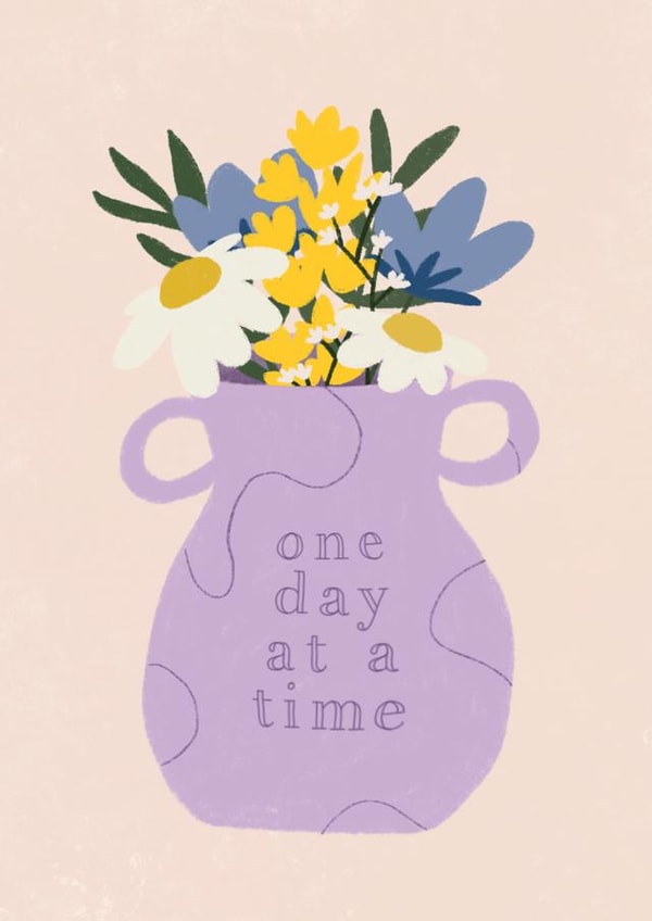 One day at a time card created by Sarah Nolloth Illustration