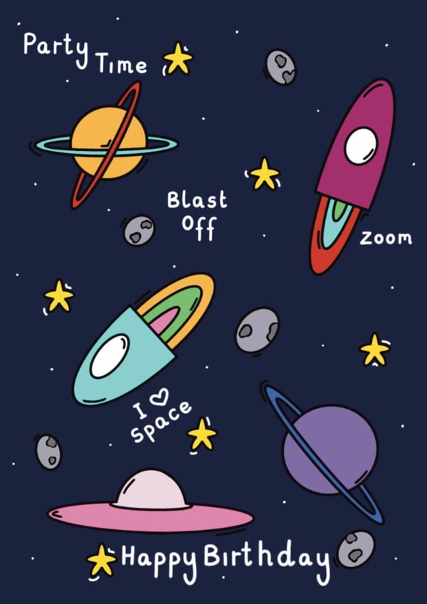 Space Explorer Birthday Card created by Prints By Natasha Cole