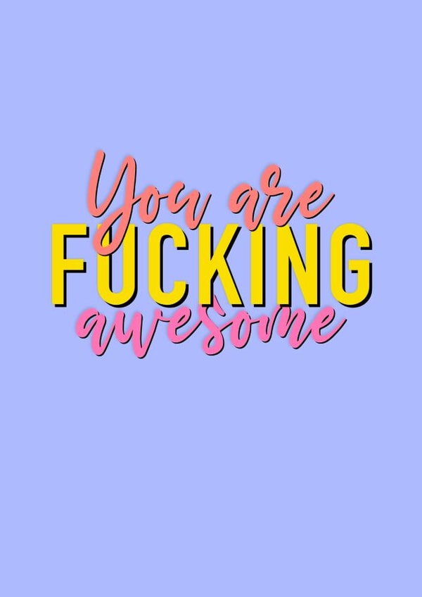 You are fucking awesome thank you card created by The Girl Next Draw Cards