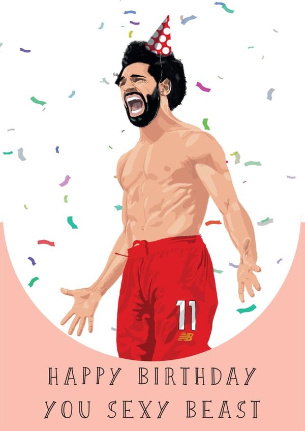 Liverpool Mo Salah Birthday Card created by Replay Prints