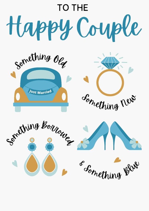 Something Old, Something New - Wedding card created by Lorna Helen Prints