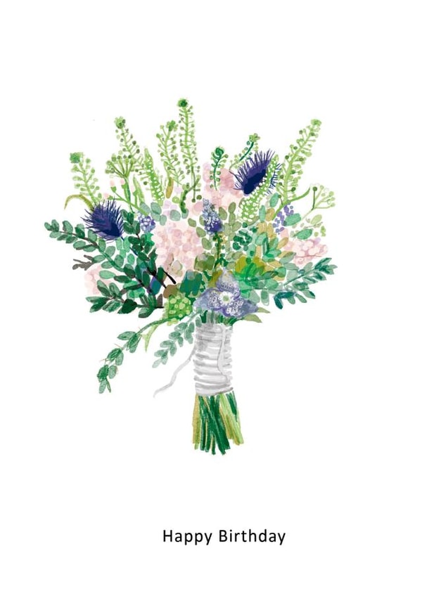 Cottage Garden Bouquet Birthday Card created by Pink Pen Studio