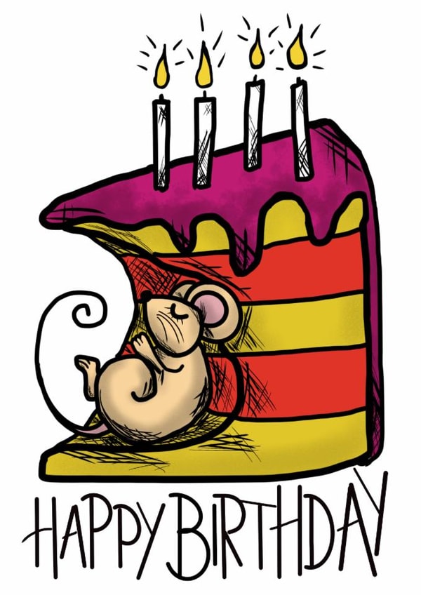 Mouse Cake Birthday Card  created by Doodle Greets