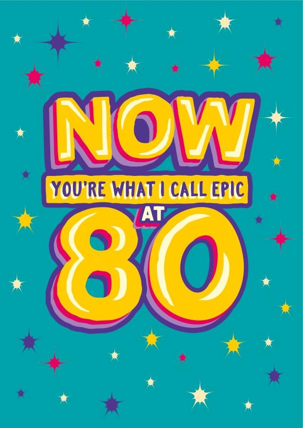 Now Music 80th Birthday Card created by The Typecast Gallery