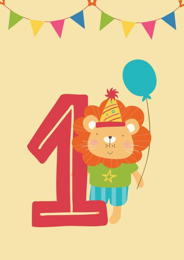 Zoo Lion 1st birthday card created by Prints With Personality