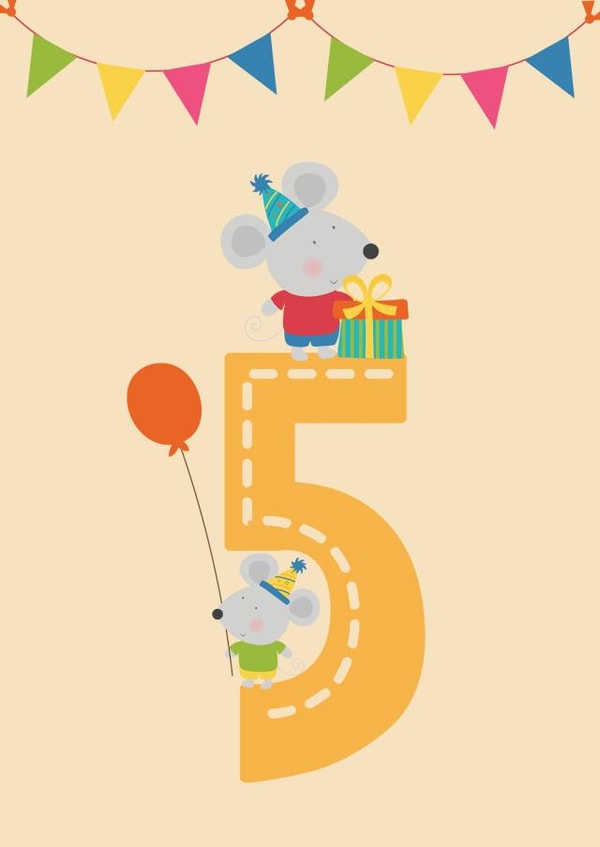 Zoo Mice 5th birthday card created by Prints With Personality