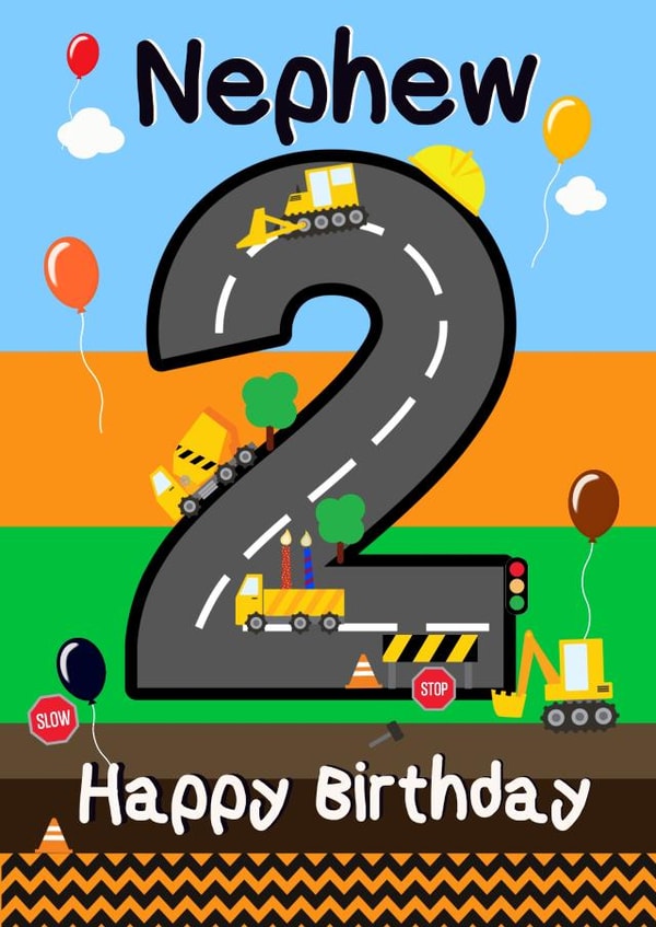Roadworks 2nd Birthday Card for Nephew created by Kerrylovescards