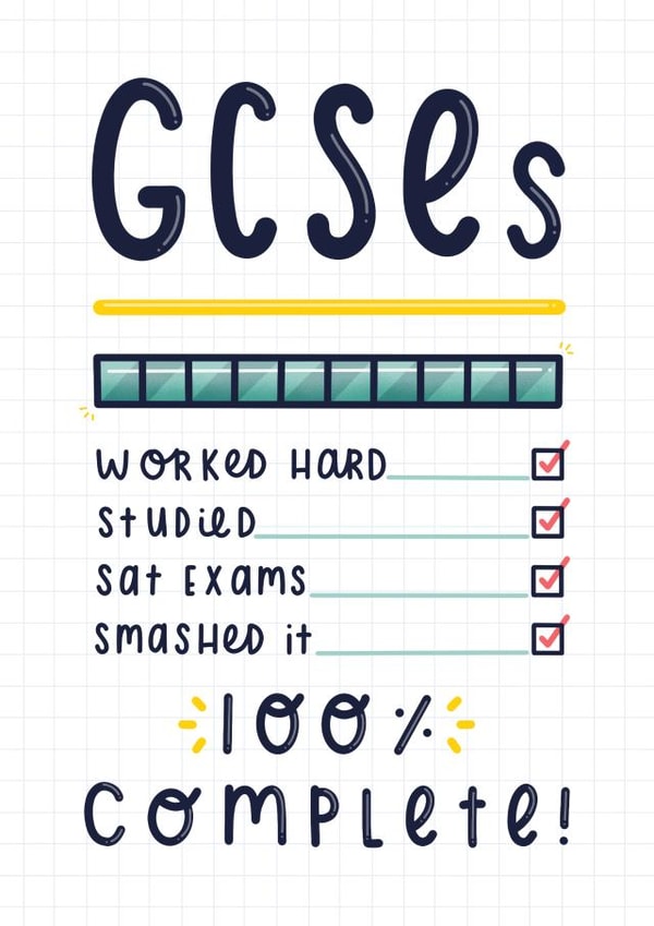 GCSEs 100% Complete Exam Congratulations card created by Joanne Hawker