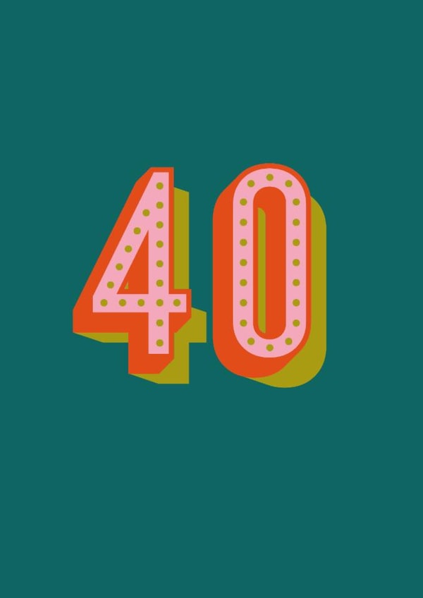 Minimal 40th Birthday Card Retro Typography Age Milestone created by Betiobca