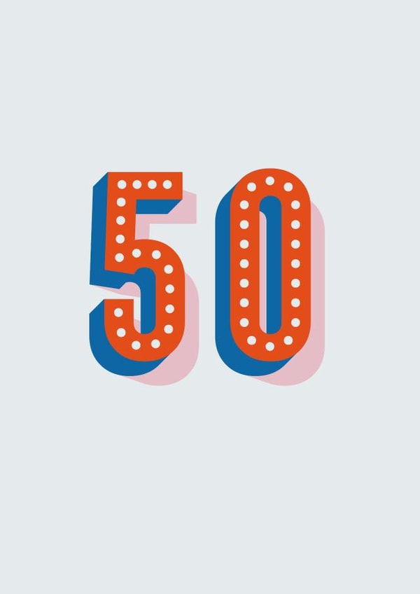 Minimal Retro 50th Birthday Card Age Milestone created by Betiobca
