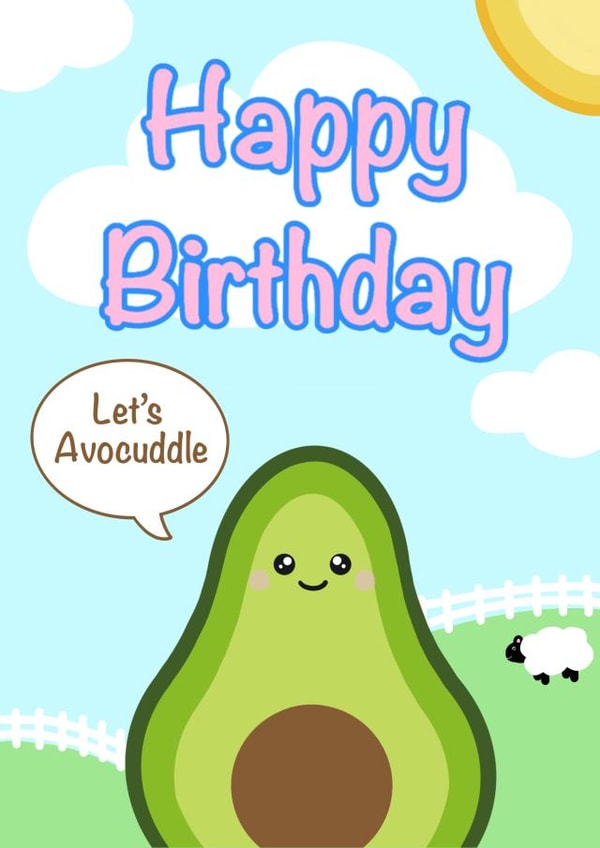 Avo-Cuddle Birthday Card created by Hayley Roberts