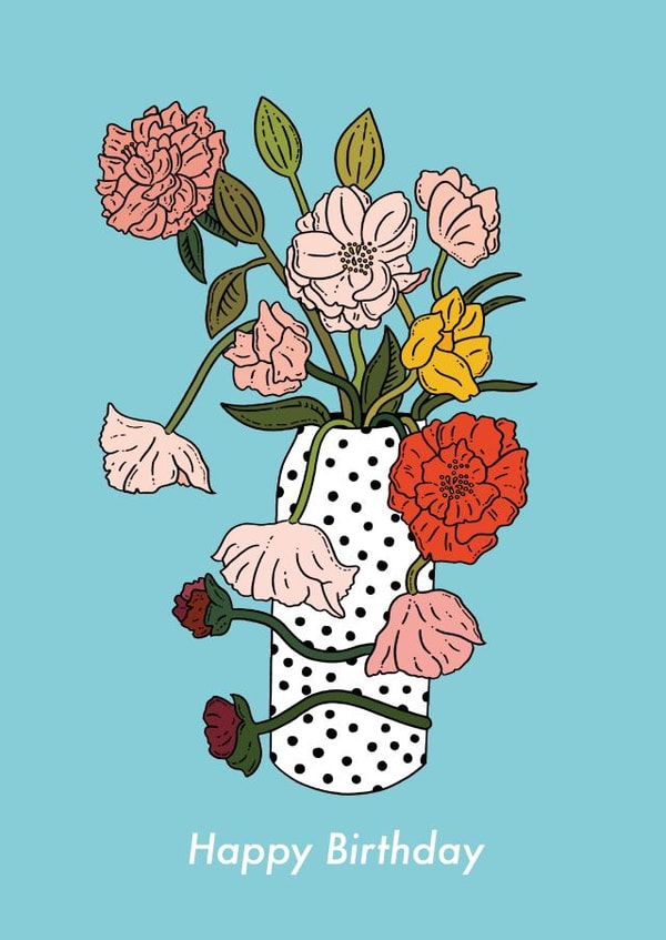 Pretty Birthday Card - Flowers - Vase created by Emelia Brooks