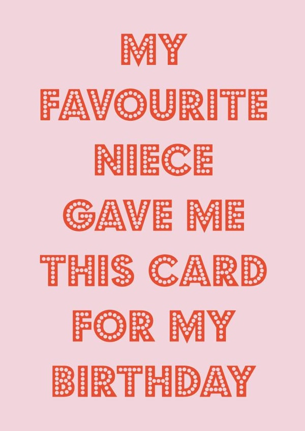 Birthday wishes from the favourite niece created by Nicola Jo