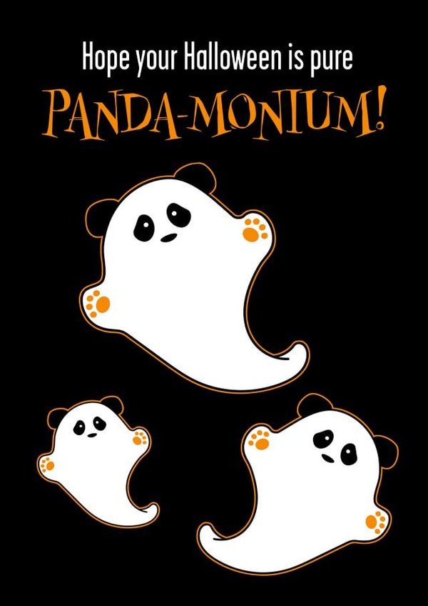 Halloween Panda-Monium Punny Ghost Pandas created by Lisa Crisafi