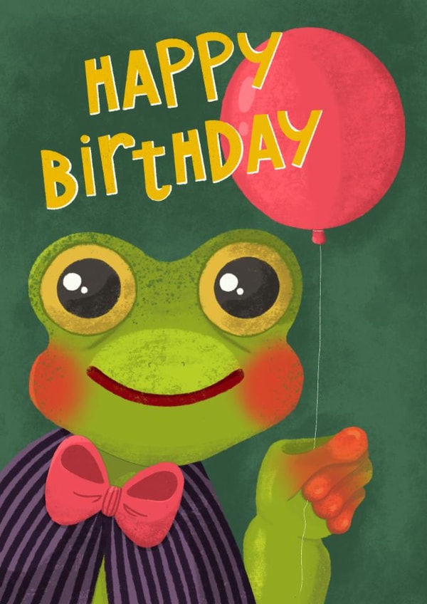 Cute Frog Birthday card created by Katerina Ren