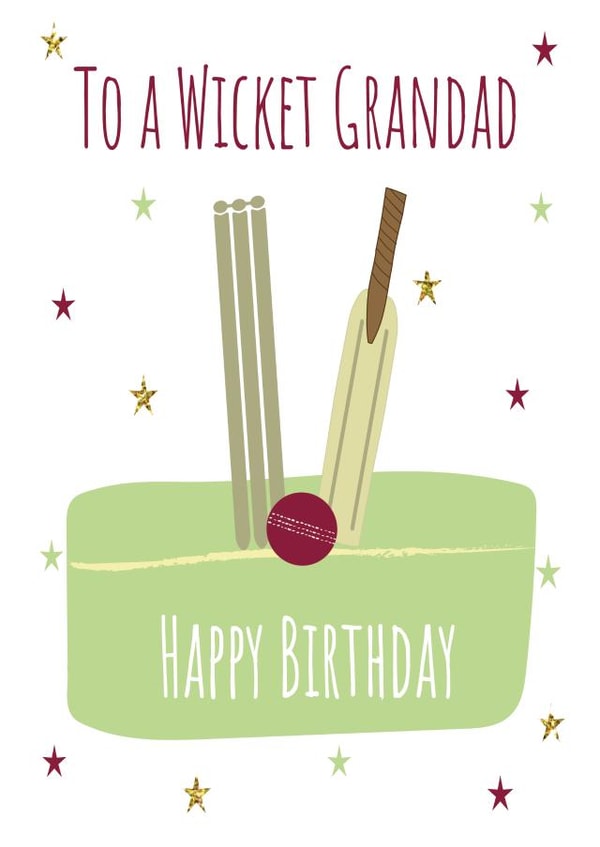 Wicket Cricket Grandad Birthday card created by Missycards