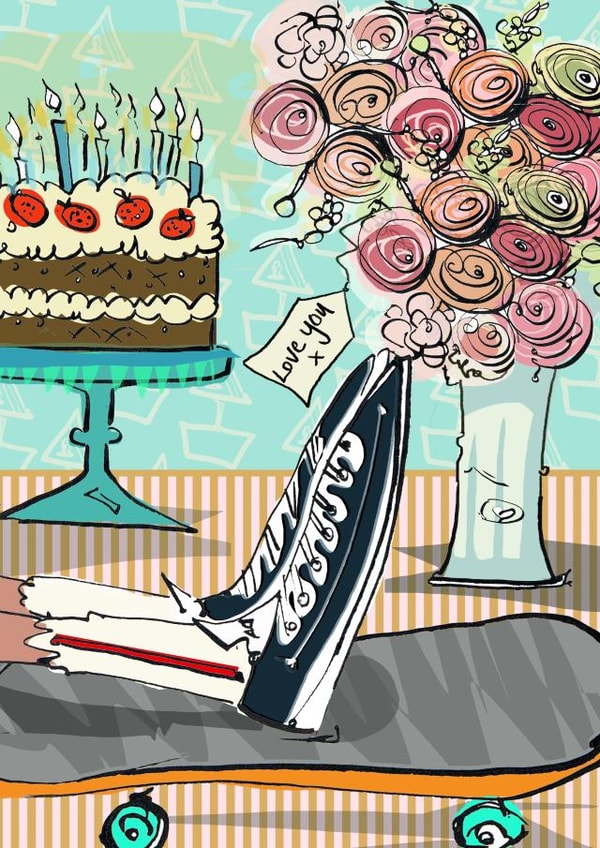 Skater Girl Birthday Card created by Higgledy Ink Illustration